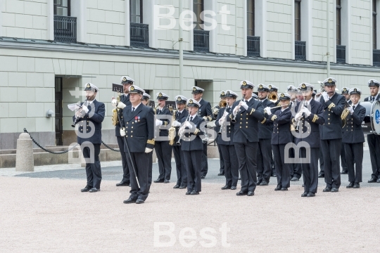 Honor guards in front of the Royal Palace