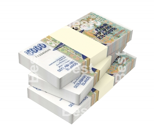 Icelandic krona bills isolated on white background