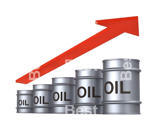 Increasing price of oil concept. 