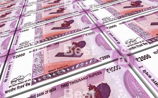 India Rupee bills stacks background
