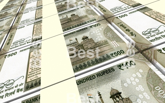 India Rupee bills stacks background