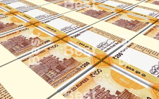 India Rupee bills stacks background
