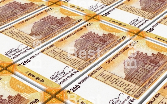 India Rupee bills stacks background