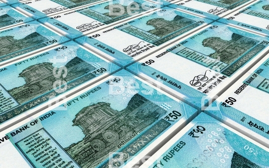 India Rupee bills stacks background