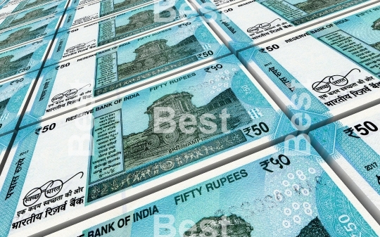 India Rupee bills stacks background