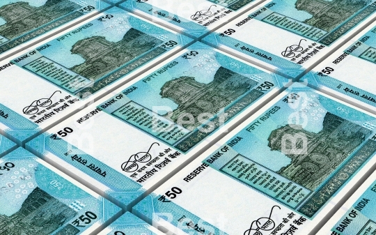 India Rupee bills stacks background