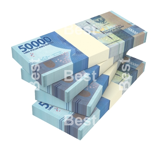 Indonesian rupiah money isolated on white with clipping path