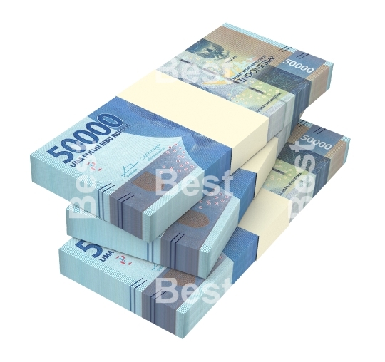 Indonesian rupiah money isolated on white with clipping path