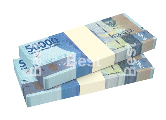 Indonesian rupiah money isolated on white with clipping path