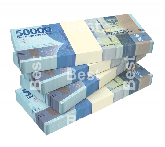 Indonesian rupiah money isolated on white with clipping path