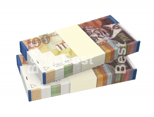 Israeli Shekel money isolated on white background
