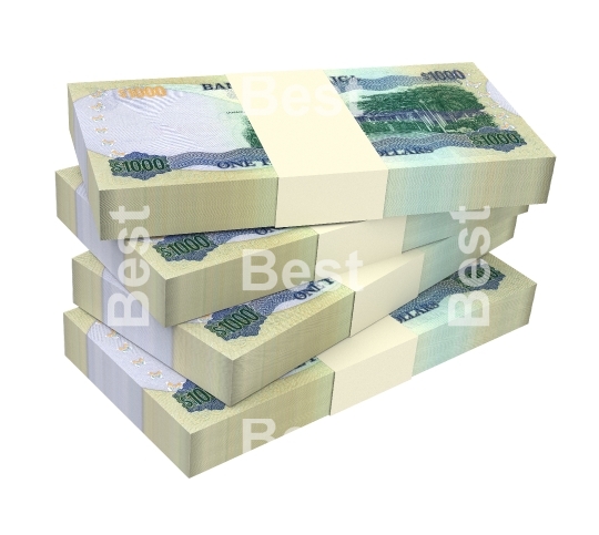 Jamaican dollar bills isolated on white background