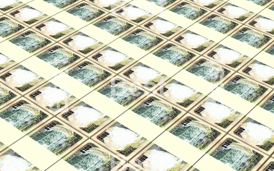 Jamaican dollar bills stacks background