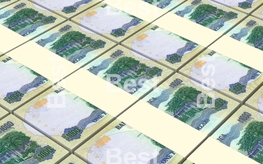 Jamaican dollar bills stacks background