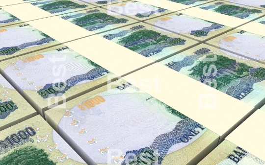 Jamaican dollar bills stacks background