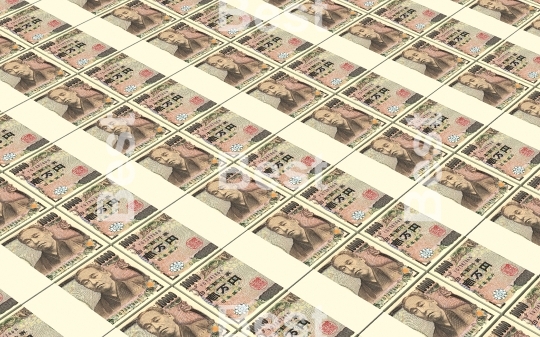 Japanese yen bills stacked background