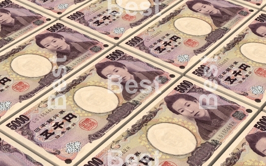 Japanese yen bills stacked background