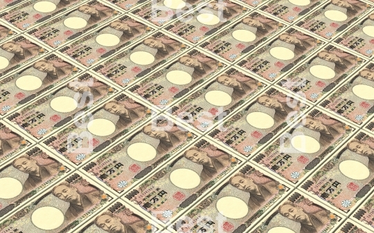 Japanese yen bills stacks background