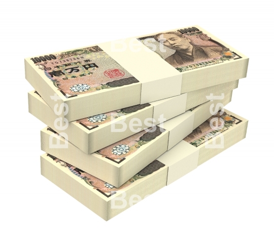 Japanese yen money isolated on white background