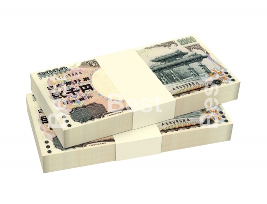 Japanese yen money isolated on white background