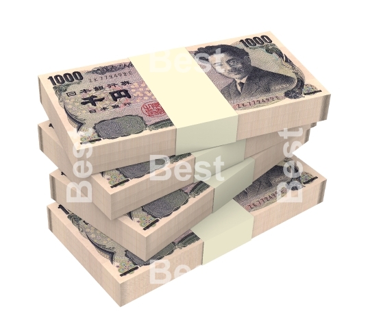 Japanese yen money isolated on white background