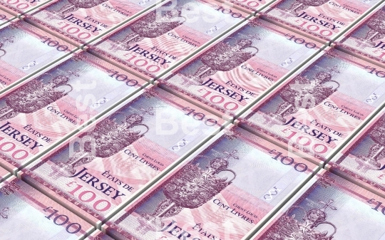 Jersey pound bills stacked background