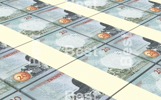 Jordanian dinars bills stacked background