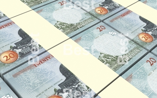 Jordanian dinars bills stacked background