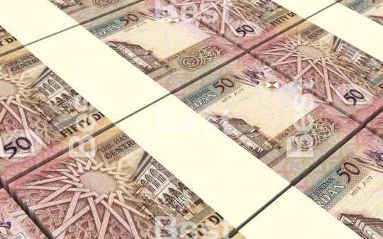 Jordanian dinars bills stacked background