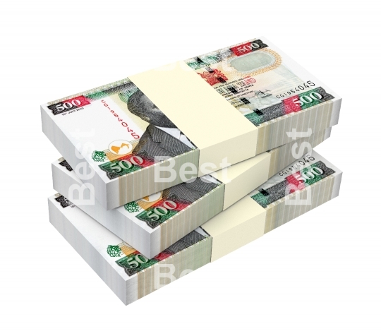 Kenyan shillings bills isolated on white background