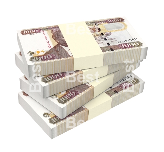 Kenyan shillings bills isolated on white background