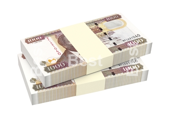 Kenyan shillings bills isolated on white background