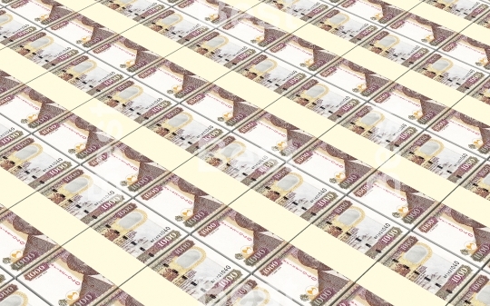 Kenyan shillings bills stacked background