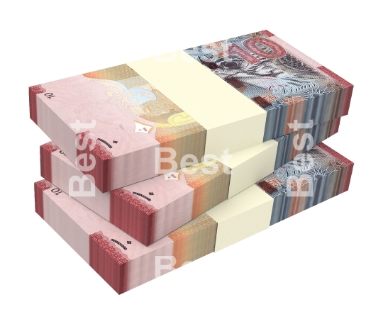 Kuwait dinars bills isolated on white background