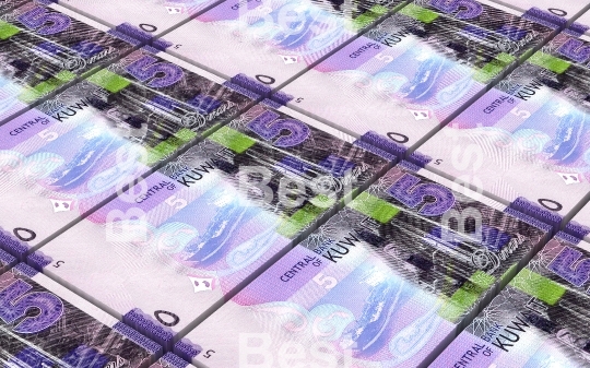 Kuwait dinars bills stacked background