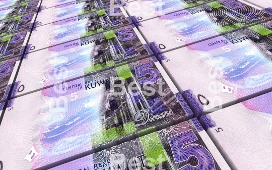 Kuwait dinars bills stacked background