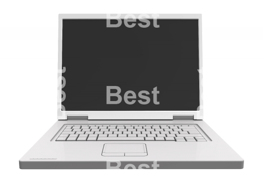 Laptop with blank dark screen