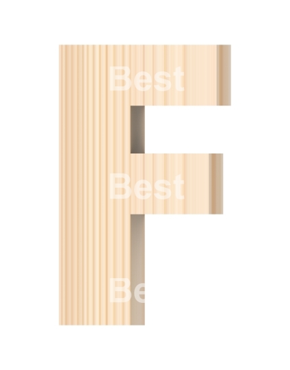 Letter from wooden alphabet set isolated over white.