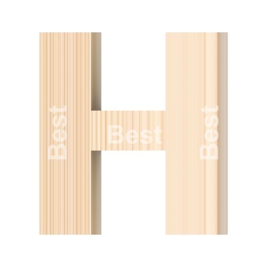 Letter from wooden alphabet set isolated over white.