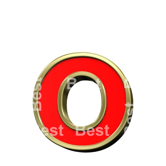 Lower case letter from red with gold frame alphabet set