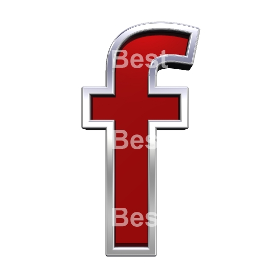 Lower case letter from ruby with chrome frame alphabet set
