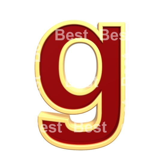 Lower case letter from ruby with gold frame alphabet set