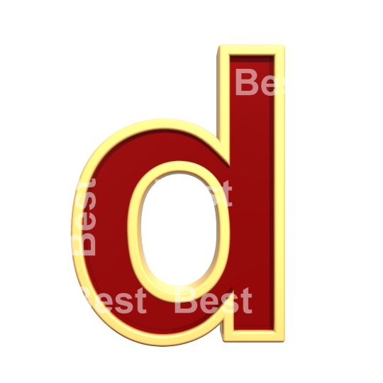 Lower case letter from ruby with gold frame alphabet set