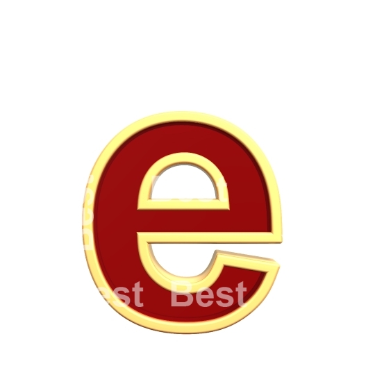 Lower case letter from ruby with gold frame alphabet set