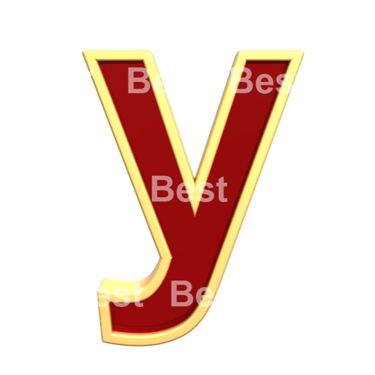 Lower case letter from ruby with gold frame alphabet set
