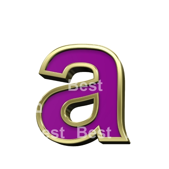 Lower case letter from violet with gold frame alphabet set