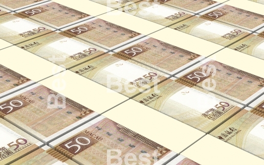 Macanese pataca bills isolated on white background