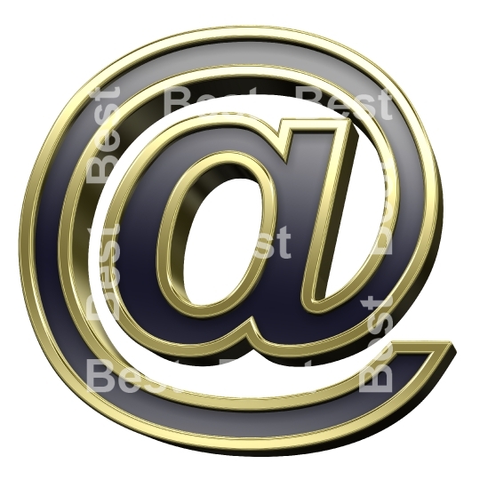 Mail sign from black with gold shiny frame alphabet set