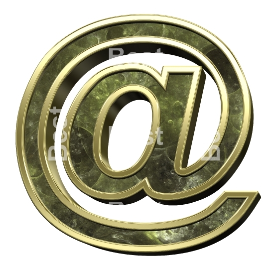 Mail sign from fractal alphabet set isolated over white. 