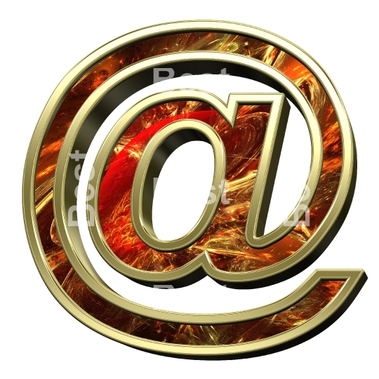 Mail sign from fractal alphabet set isolated over white. 
